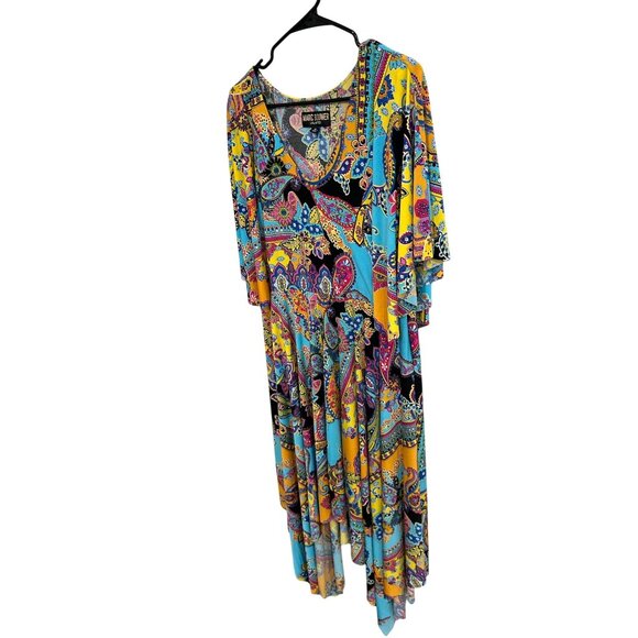 Marc Bouwer Unlimited Womens Mulitcolor Paisley Print Maxi Dress SZ Extra Large - Picture 3 of 9